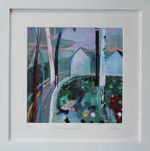 Load image into Gallery viewer, Framed abstract landscape in green grey red and pink by Martina Furlong contemporary Irish artist