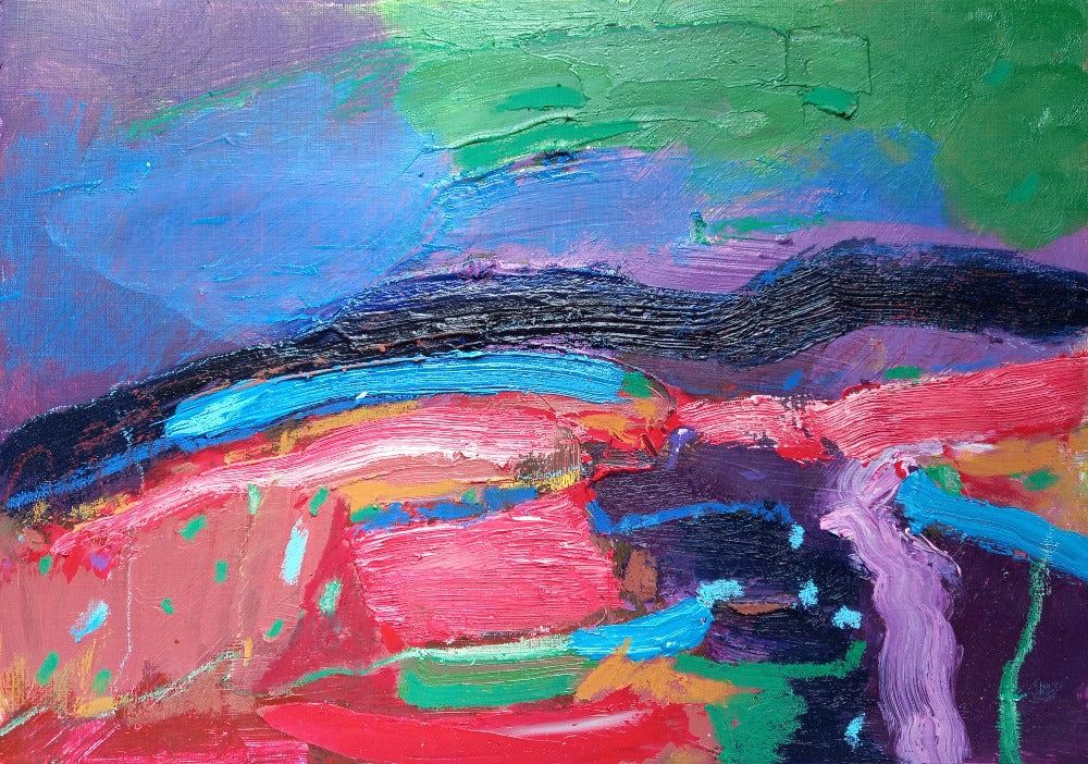 Vibrant abstract Irish landscape oil painting by Martina Furlong