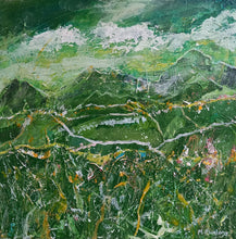 Load image into Gallery viewer, Across Many Mountains - original acrylic painting on canvas (H20xW20cm)