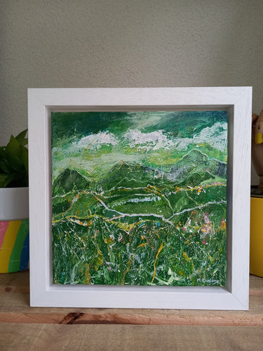 Across Many Mountains - original acrylic painting on canvas (H20xW20cm)