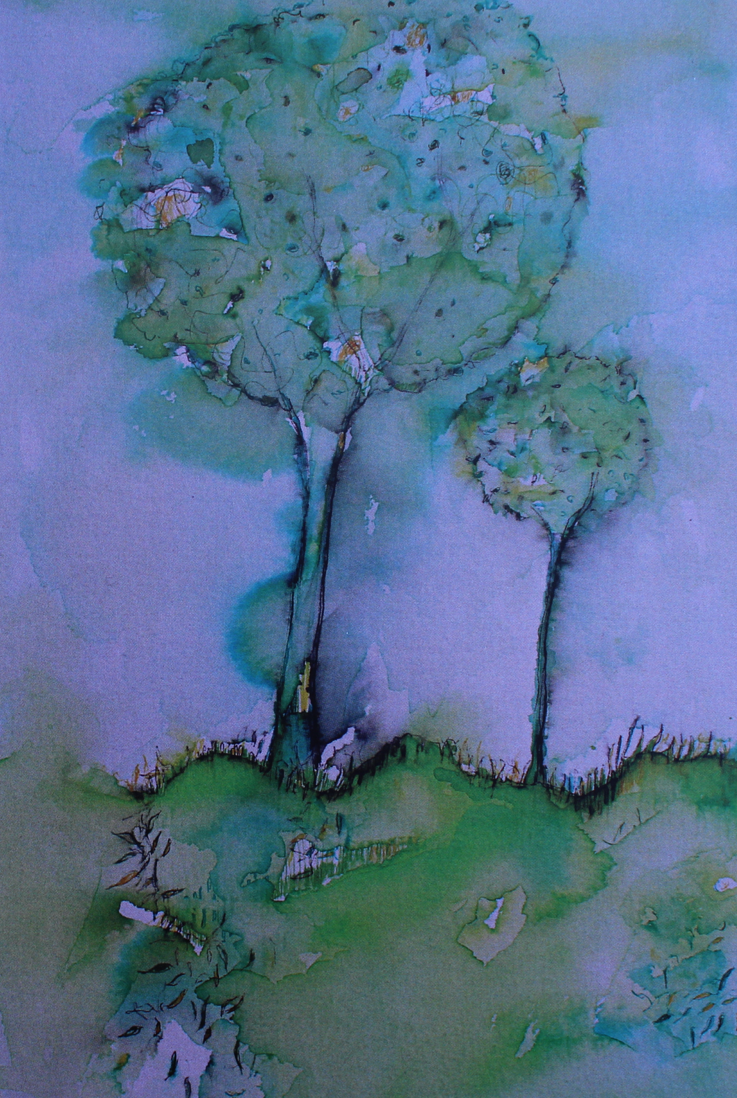Colour Study With Tree 11 - Greeting Card