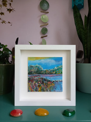 Down By The Water - original acrylic painting on wood (framed)