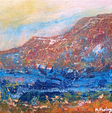 Load image into Gallery viewer, A Mountain By The Sea -  acrylic on canvas board (H15xW15cm) framed