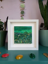 Load image into Gallery viewer, Green landscape painting of fields and mountains by Irish artist Martina Furlong