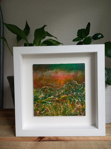 Leave Me To The Land - original acrylic painting on canvas board (H15xW15cm) framed