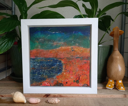 Lines In The Sea - original acrylic painting on canvas (H20xW20cm) framed