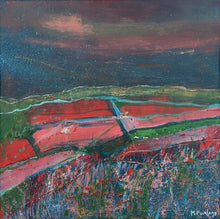 Load image into Gallery viewer, Lines On The Land - original acrylic painting on canvas (H20xW20cm) framed
