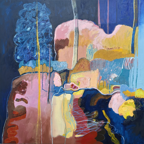Large abstract oil painting by Irish artist Martina Furlong