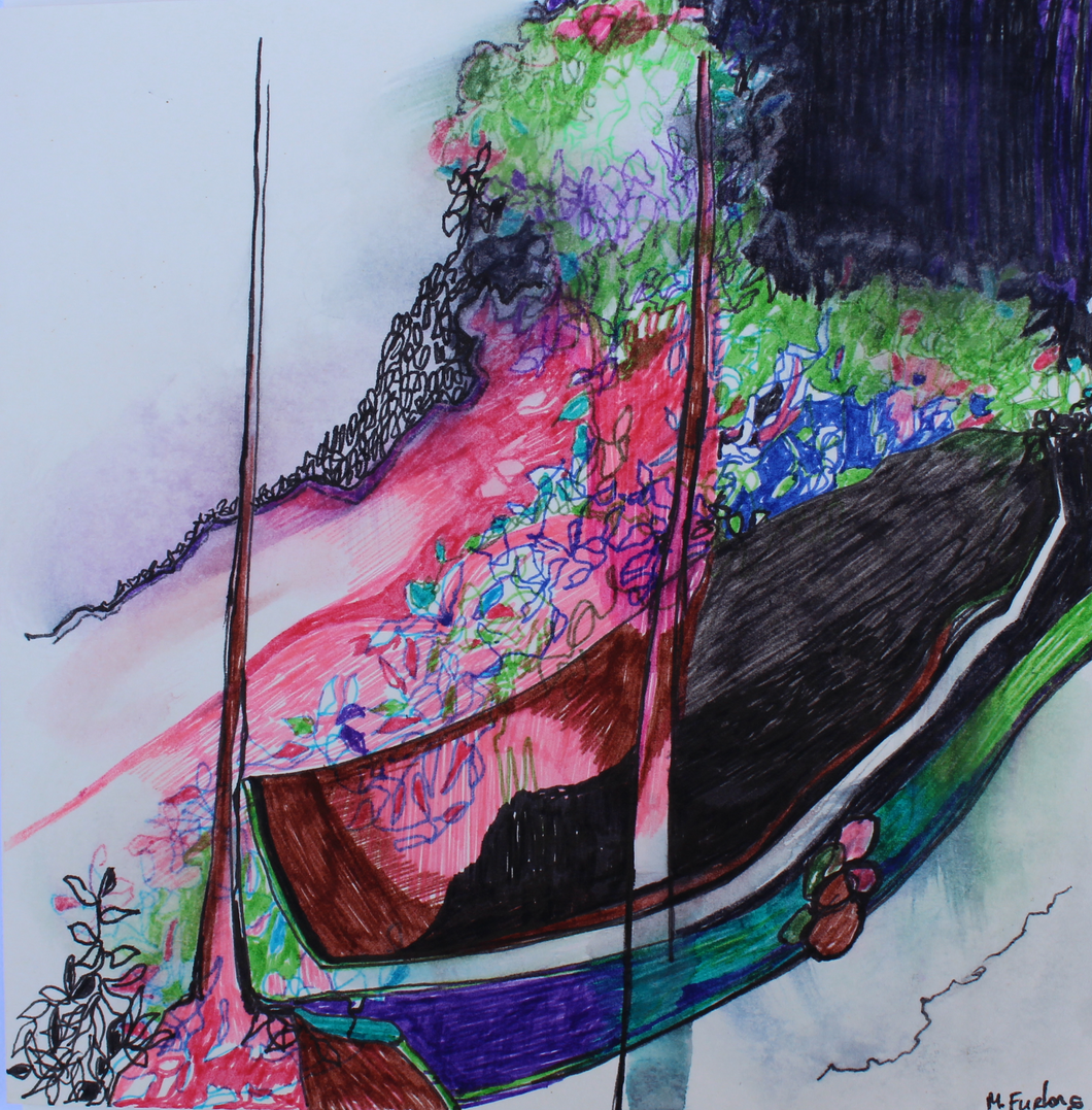 Sailing Away - Handpainted Card