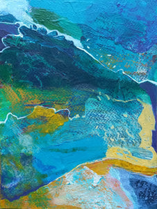 The Turning V - original acrylic painting on paper (H20.2xW15.3cm)