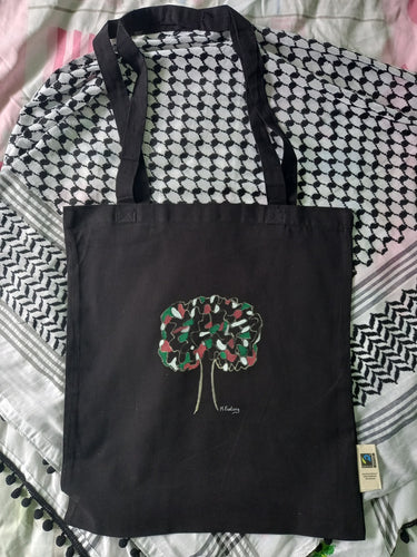 Tree With Gold Tote Bag - Hand Painted