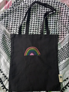 Rainbow Tote Bag - Hand Painted