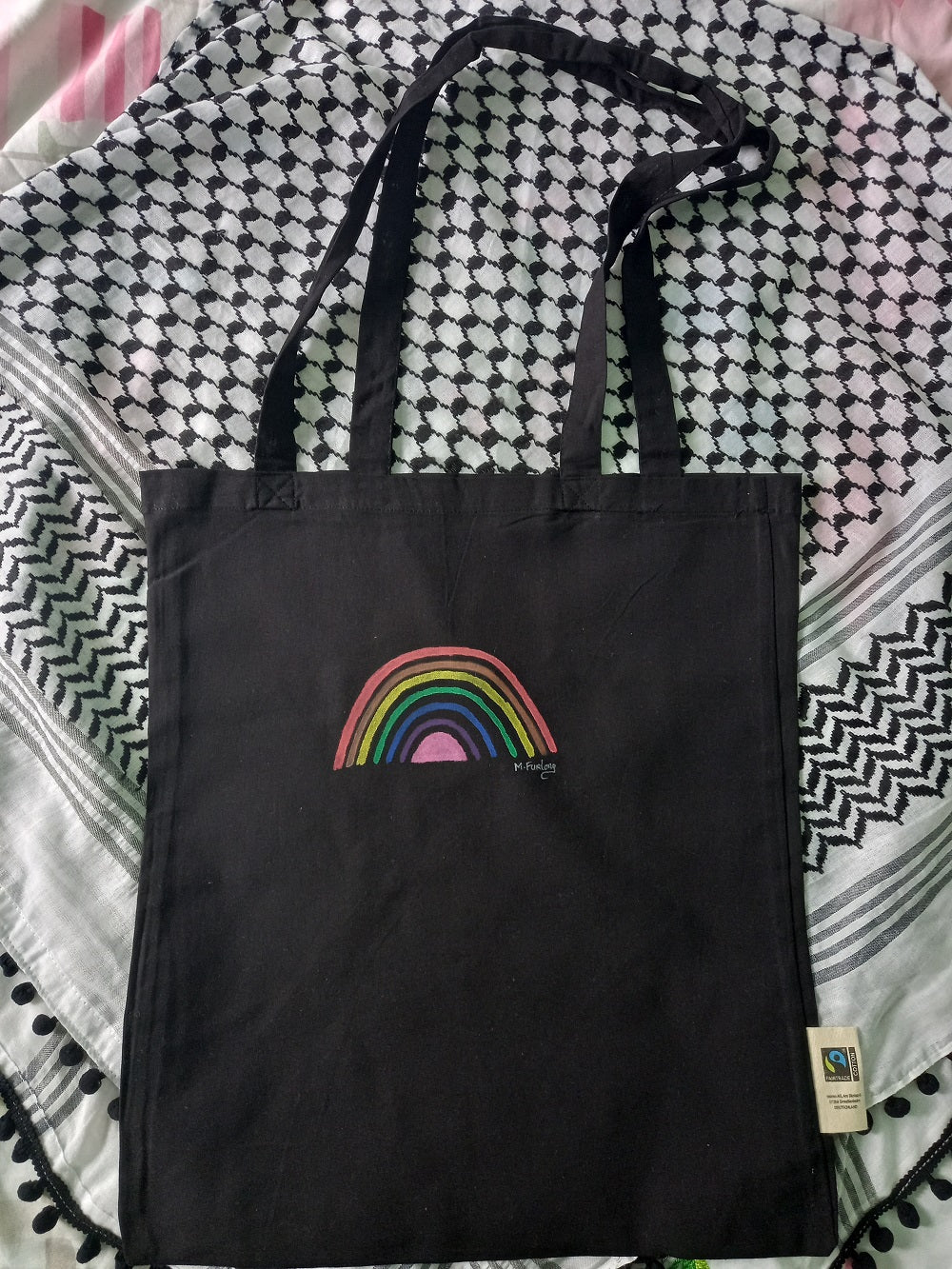 Rainbow Tote Bag - Hand Painted