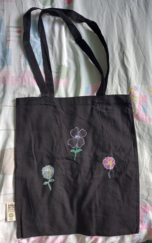 Flowers Tote Bag - Hand Painted
