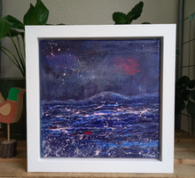 Load image into Gallery viewer, Water At Night - original acrylic painting on canvas (H20xW20cm) framed