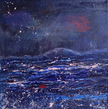 Load image into Gallery viewer, Water At Night - original acrylic painting on canvas (H20xW20cm) framed