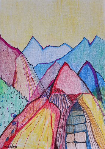 Without Thinking II - coloured pencil and ink pens on paper (H21xW15cm)