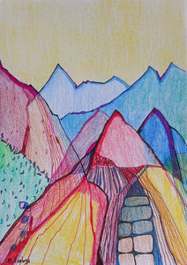 Without Thinking II - coloured pencil and ink pens on paper (H21xW15cm)