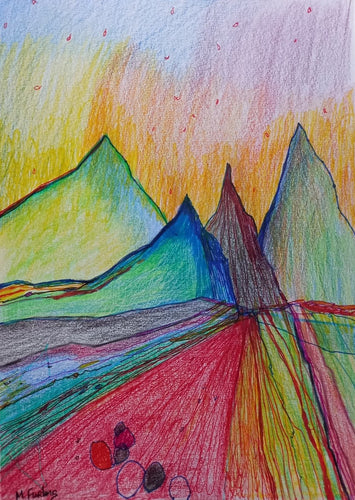 Without Thinking III - coloured pencil and ink pens on paper (H21xW15cm)