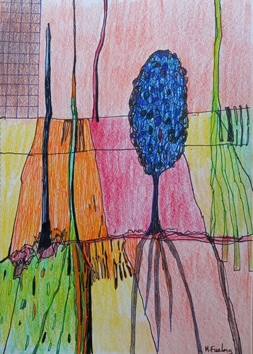 Without Thinking VI - coloured pencil and ink pens on paper (H21xW15cm)