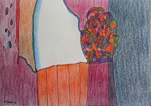 Without Thinking V - coloured pencil and ink pens on paper (H15xW21cm)