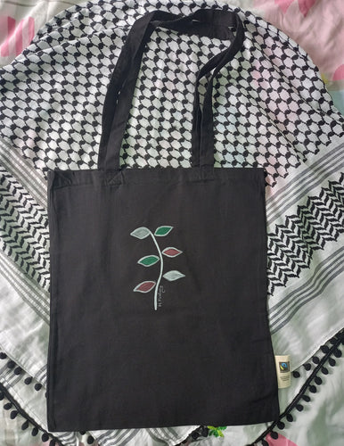 Six Leaves Tote Bag - Hand Painted