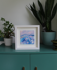 A Study In Pink And Blue - original acrylic painting on wood (framed)