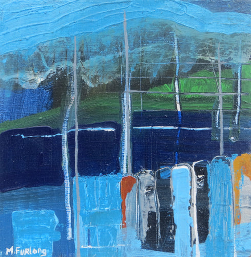 A Familiar Route 2018 - original acrylic abstract painting on wood (H15xW15cm)