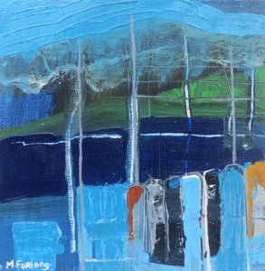 A Familiar Route 2018 - original acrylic abstract painting on wood (H15xW15cm)