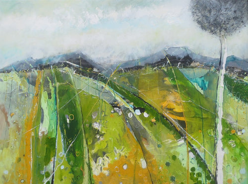 A View From The Hill In Grey And Green
