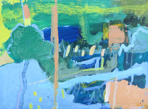Abstract Ireland 12 - original oil painting on paper (H21xW29cm)