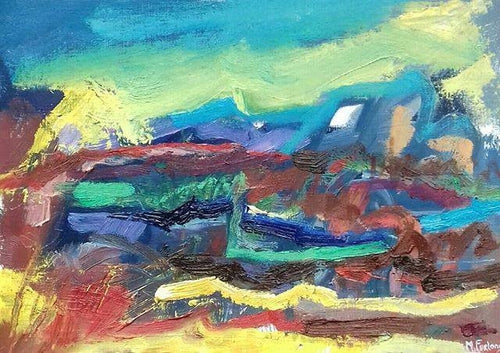 Abstract Ireland 15 - original oil painting on paper (H21xW29cm)