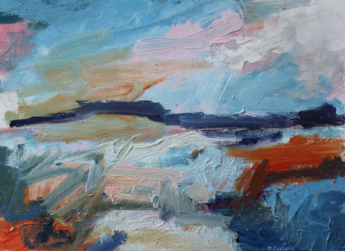 Abstract Ireland 16 - original oil painting on paper (H21xW29cm)