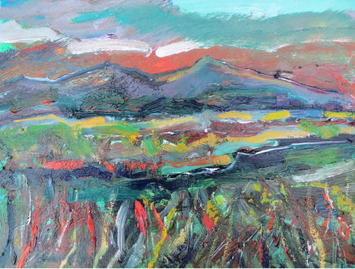 Abstract Ireland 6 - original oil painting on paper (H21xW29cm)