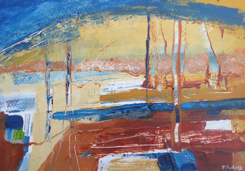 Abstract Ireland 4 - original acrylic painting on paper (H17.8xW25.5cm)