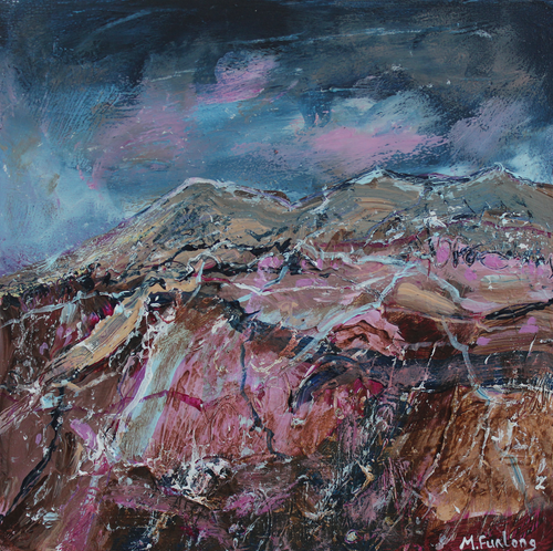 At Home In The Mountains 2 - original acrylic painting on wood (framed)