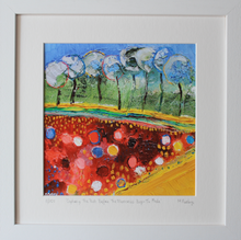 Load image into Gallery viewer, Framed Irish abstract landscape with trees by Martina Furlong