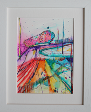 Load image into Gallery viewer, Earth Rainbow 14  - original ink pen drawing on paper (framed)