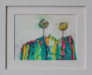 Earth Rainbow 6  - ink drawing on paper (framed)