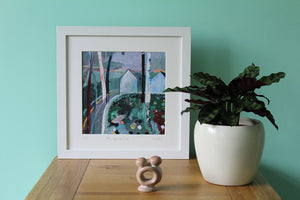 Framed Irish Abstract Landscape in situ