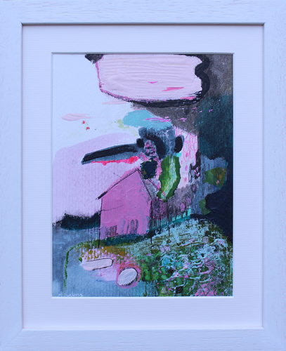 Guided By The Warmest Light 3  - mixed media on paper (framed)