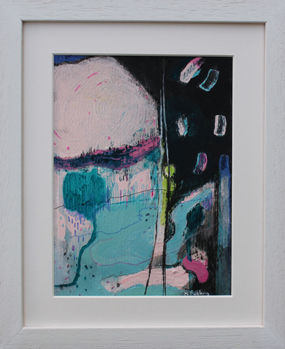 Guided By The Warmest Light 4  - mixed media on paper (framed)