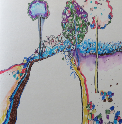 Three Trees - Hand Painted Card