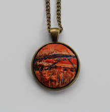 Load image into Gallery viewer, Hand painted pendant in orange 