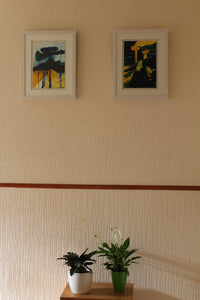 Green and yellow painting in situ