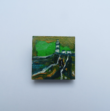 Load image into Gallery viewer, Hand painted brooch wearable art unique Hook Lighthouse brooch