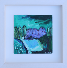 Load image into Gallery viewer, Expressive abstract landscape painting with trees in purple and green by contemporary irish artist Martina Furlong