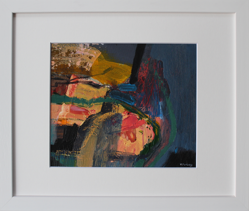Internal World Study With Black 11 - original mixed media painting on paper (framed)
