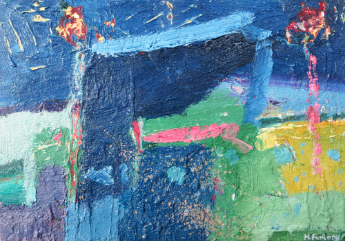 Internal World Study 2 - original oil painting on canvas board (H15xW21cm)