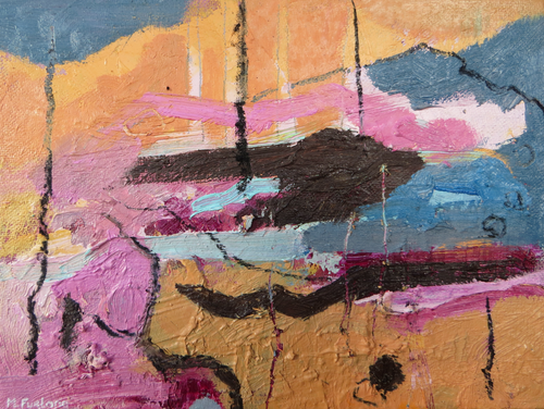 Internal World Study 3 - original oil painting on canvas board (H15xW21cm)